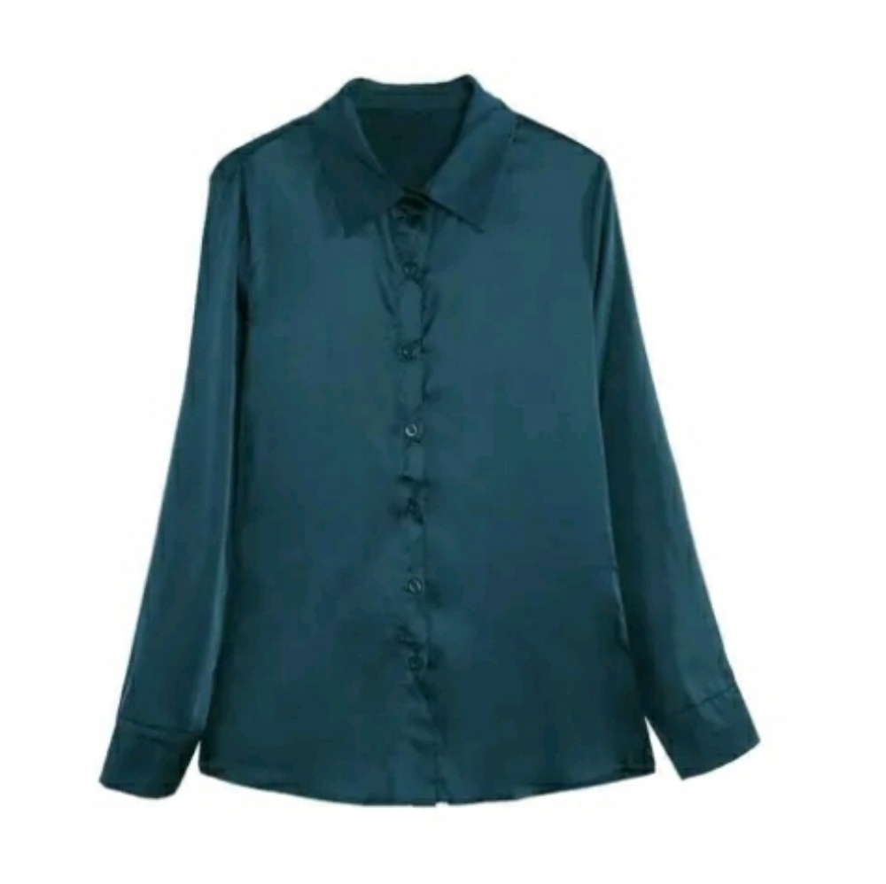 Beibeijia Fashion Silk Dress Blouse Teal NWT sz XXL